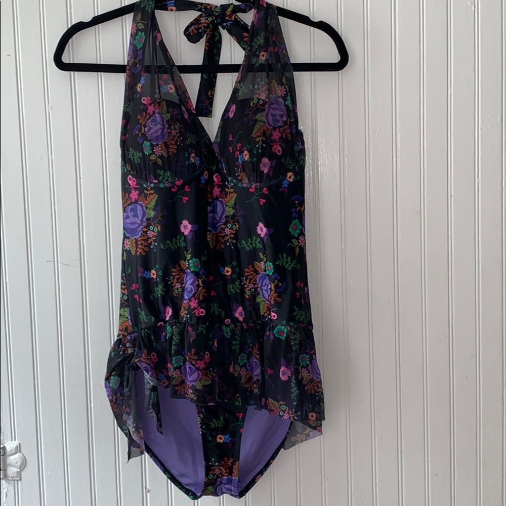 Vintage Styled Floral One-Piece with Molded Cups